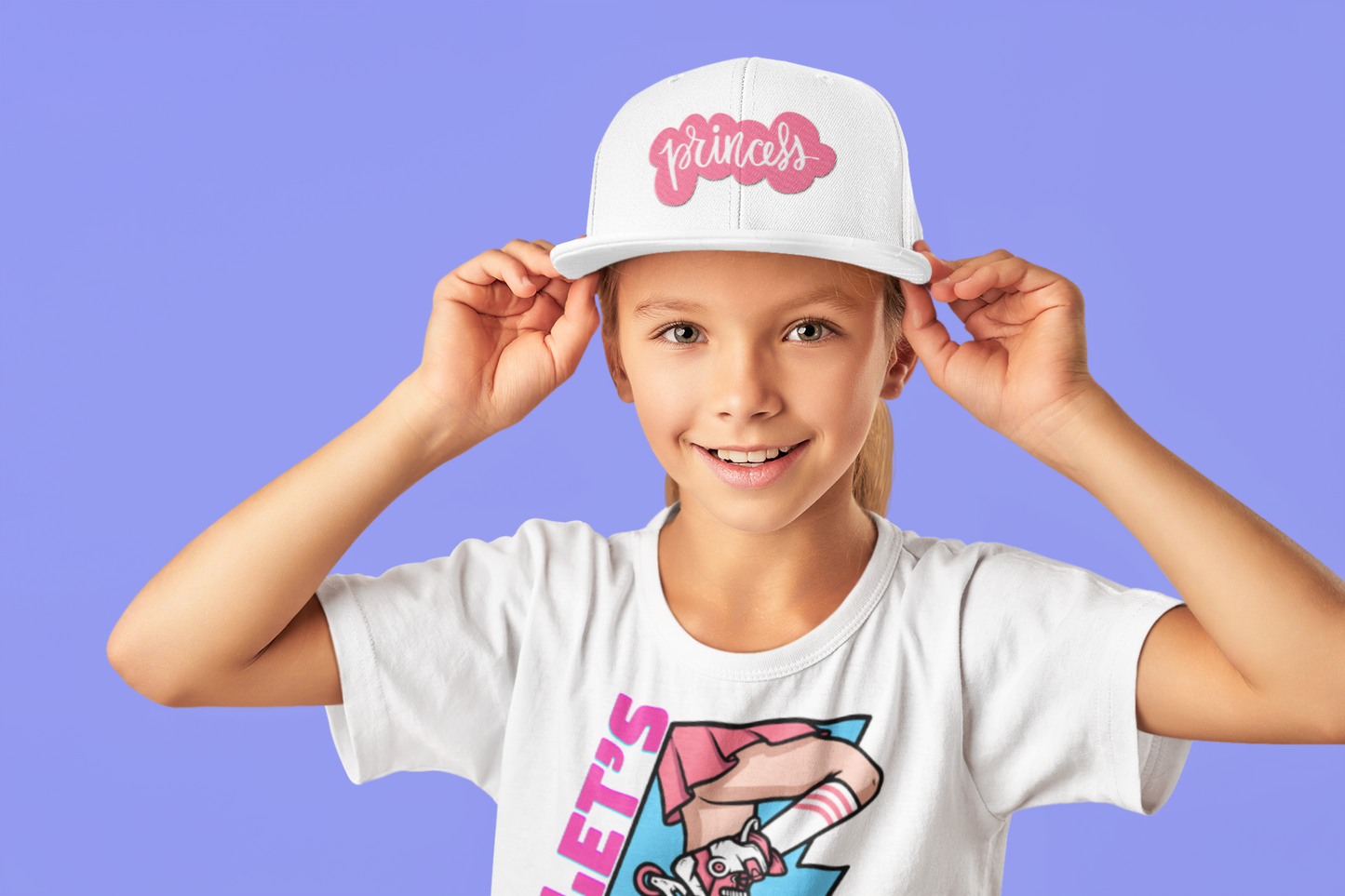 Princess Girls Printed Caps